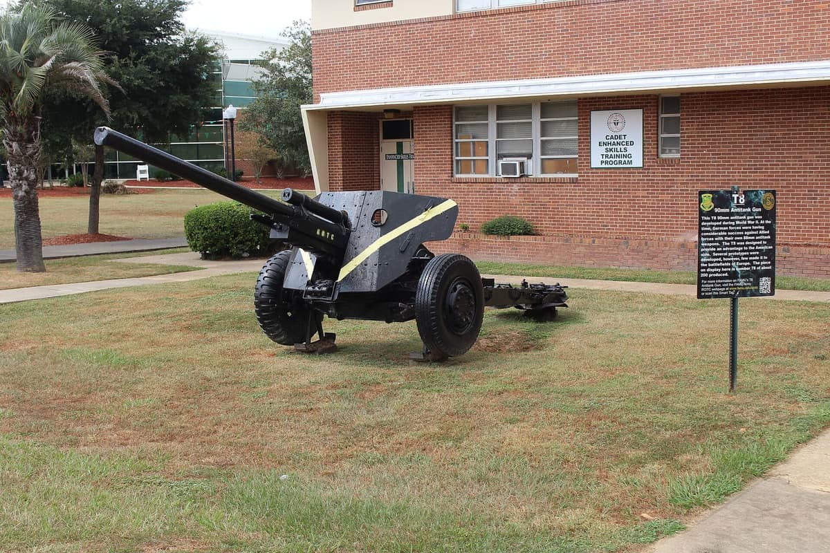 90mm Antitank Gun in front of FAMU Howard Hall, Florida Agricultural and Mechanical University